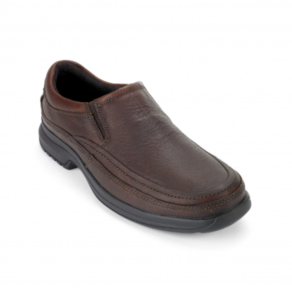 Rockport Mens Barrows Loft Moc - Slip-On Dark Brown - HOF261853